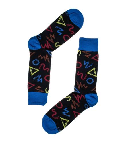 Ανδρική κάλτσα με σχέδια μπλε ρουά